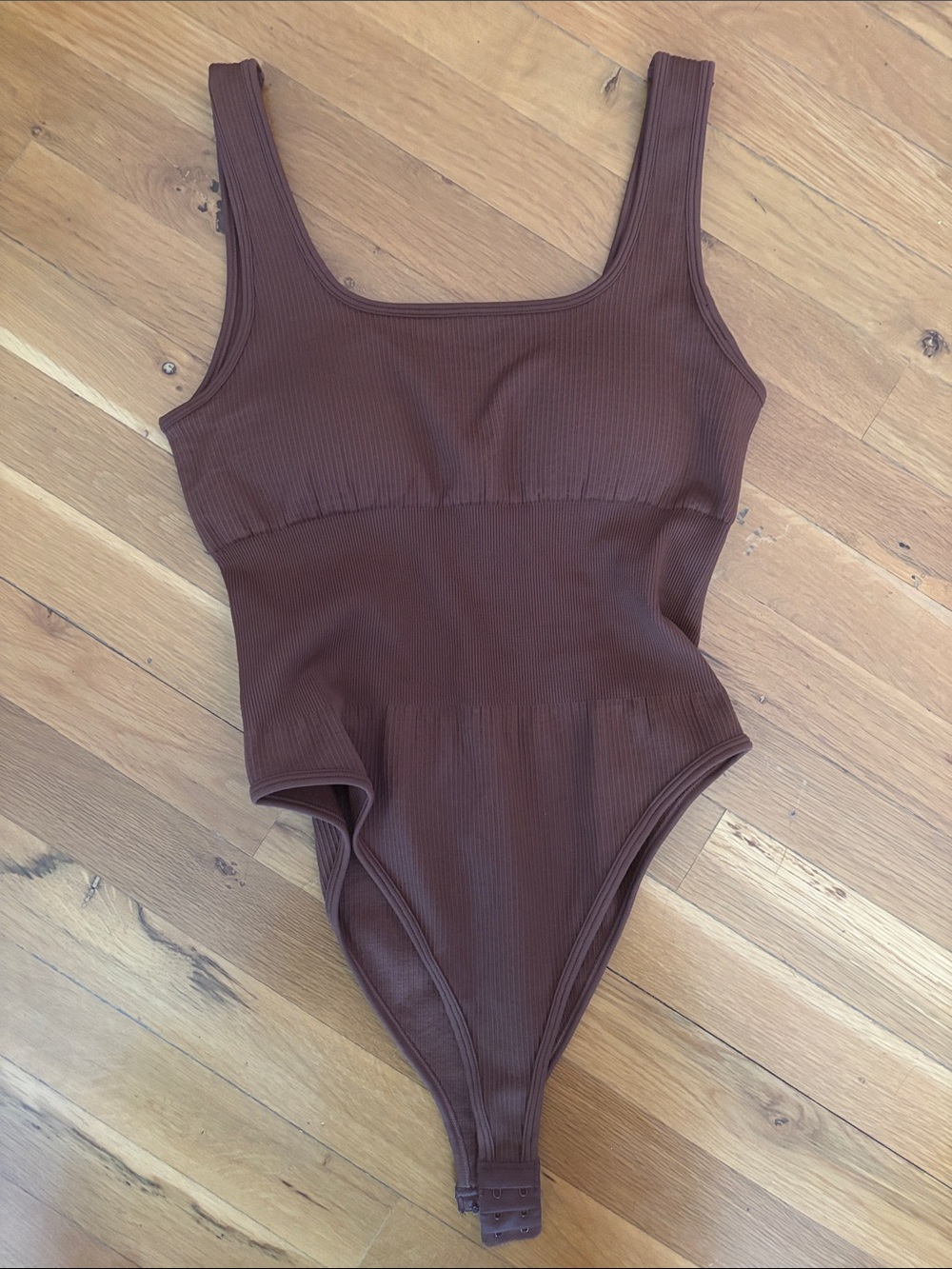 Ribbed Brown Women’s One-Piece Bodysuit